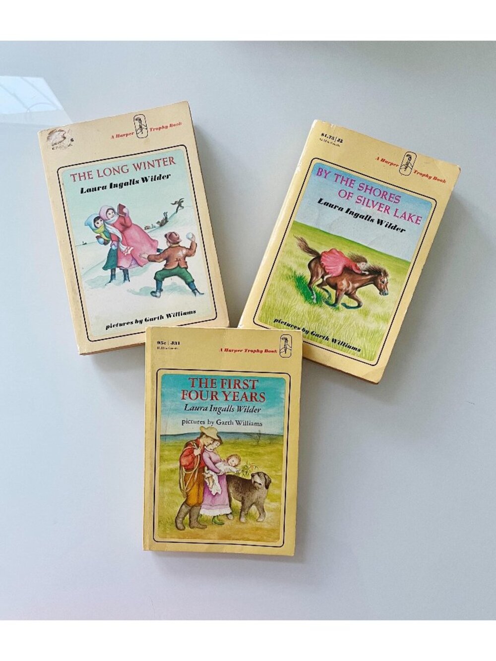 Laura Ingalls Wilder Books: 1970s Harper Trophy Paperbacks - Set of 3